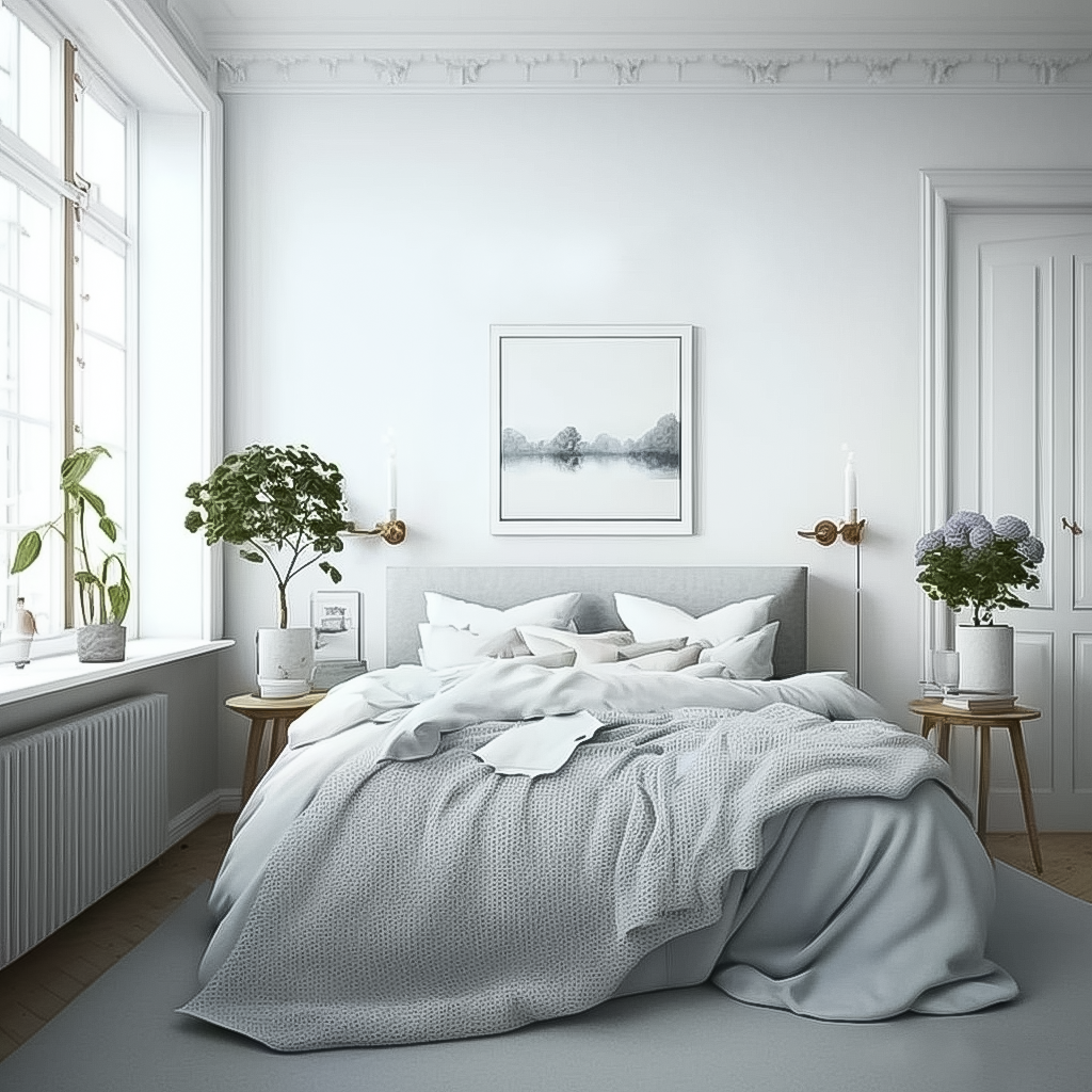 chambre scandinave blanc